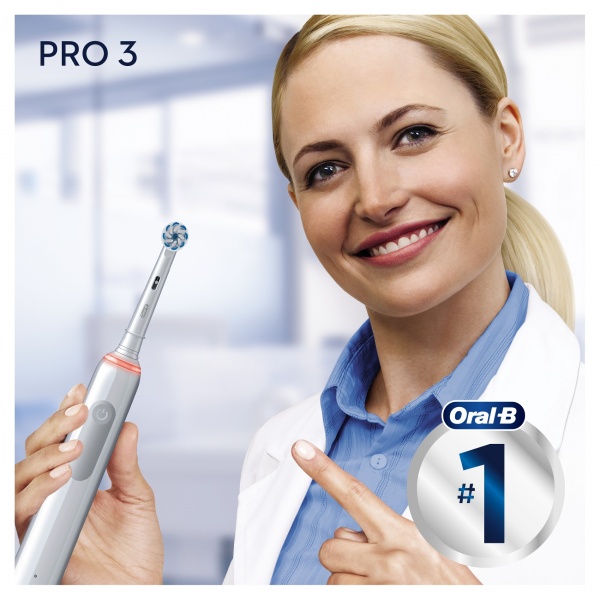 Электрическая зубная щетка Oral-B Pro 3 3500 Sensitive Clean белая + чехол