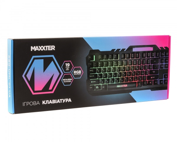 Клавиатура Maxxter KBG-UML-01-UA (KBG-UML-01-UA) 19-keys Anti-Ghosting, металл black 