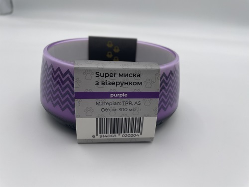 Миска AnimAll для собак с узором PS05020 300 мл фиолетовый
