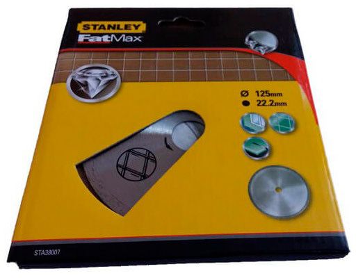 Диск алмазный отрезной Stanley STA38007 d = 125 мм, 22,2 мм, керамика 125x1,6x22,2 керамика STA38007