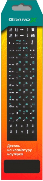 Наклейки на клавиатуру Grand-X (GXTPOW) 60 keys Cyrillic GXTPOW orange 
