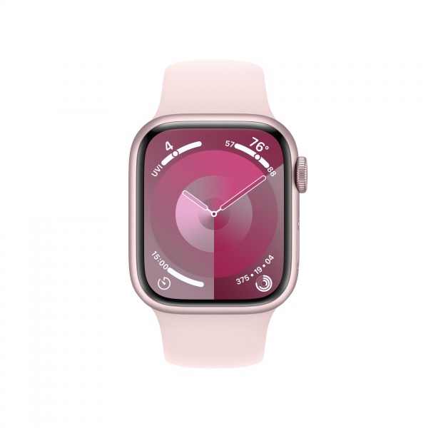 Смарт-часы Apple Watch Series 9 GPS 41mm Pink Aluminium Case with Pink Sport Band - S/M (MR933QP/A)