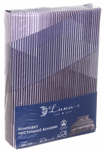 Комплект постельного белья Basic Бруно премиум 2.0 фиолетовый Luna 
