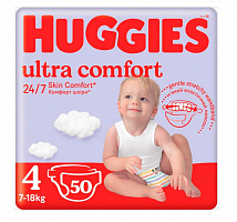 Подгузники Huggies Ultra Comfort Unisex (4) 7-18 кг 50 шт.