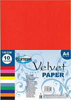 Бумага для дизайна Velvet А4 10 цветов Centrum