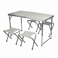 Стол раскладной и 4 стулья E-220929-1 60x120 см серый 