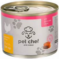 Консерва для собак для всех пород Pet Chef Pet Chef с курицей д/взрослых 200 г