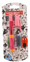 Ручка перьевая Nota Bene kids со сменными чернилами и мягким гриппом розовый 