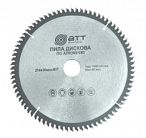Пильный диск A.T.T. по алюминию 216x30x2,5 Z80