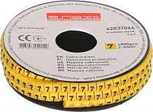 Маркер кабельный E.NEXT №7 500 шт./уп. 2-4 мм желтый 