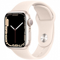 Смарт-часы Apple Watch Series 7 GPS 41mm starlight AluminiumCasewithStarlightSportBand (MKMY3UL/A)