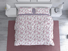 Комплект постельного белья Цветочная вуаль 1,5 бело-розовый Rigel 