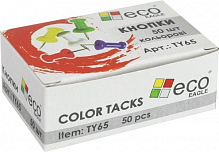 Кнопки канцелярские Eco-Eagle ТУ65 цветные 50 шт./уп. 