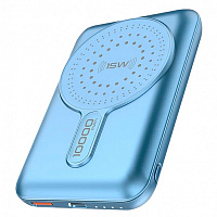 Универсальная мобильная батарея Promate 10000 mAh blue (powermag-10pro.blue) PowerMag-10Pro 10000 mAh, MagSafe, USB-C PD, USB-А QC3 