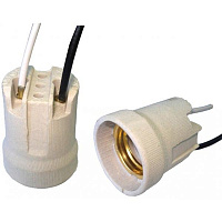 Патрон электрический  ЕМТ с проводом E27 керамика белый 22-0105