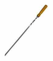 Шампур Metalzavod 2х10х610 мм с деревянной ручкой