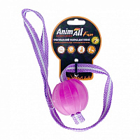 Игрушка для собак AnimAll Fun Тренинг мяч со шлейкой 6 см коралловый