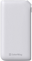 Внешний аккумулятор (Powerbank) ColorWay Soft touch Ligthning + USB QC3.0 + USB-C PD 18W 10000 mAh white (CW-PB100LPE3WT-PD) 