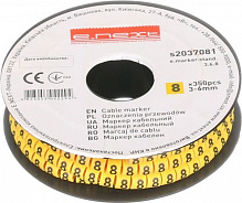 Маркер кабельный E.NEXT №8 350 шт./уп. 3-6 мм желтый 