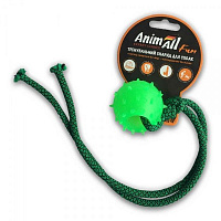 Игрушка для собак AnimAll Шар с канатом 4 см зеленый 88175