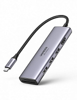 USB-хаб UGREEN CM511 6-in-1 USB Type-C to 3xUSB 3.0 plus HDMI Multifunction Adapter Space Gray (60383)