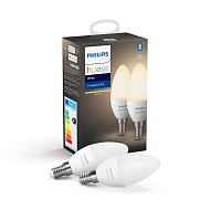 Лампа светодиодная Philips E14 5.5W (40 Вт) 2700K ZigBee Bluetooth 2 шт. white 