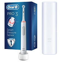 Електрична зубна щітка Oral-B Pro 3 3500 Sensitive Clean біла + чохол
