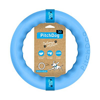 Игрушка для собак PitchDog кольцо для апортировки d 28 см голубое
