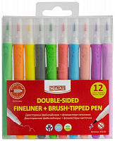 Фломастеры-кисточки Brush-Tipped Jumbo 10 пастельних кольорів (0,5-6 мм) MX15237 Maxi