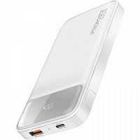 Универсальная мобильная батарея Promate 10000 mAh white (torq-10.white) USB-C PD, USB-А QC3.0 