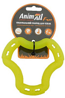 Игрушка AnimAll для собак кольцо 6 сторон 12см желтое 88201