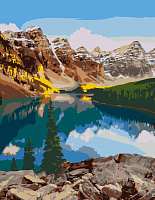 Картина по номерам Озеро в горах 35x45 см Rosa Start 