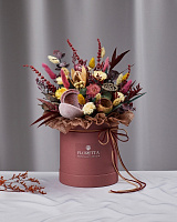 Цветочная композиция Floretta в шляпной коробке Романтический сад 20x30 см