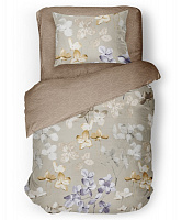 Комплект постельного белья Lilac 1,5 бежевый с рисунком UP! (Underprice) 
