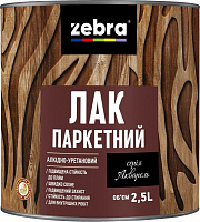 Лак паркетный серия Акварель ZEBRA глянец прозрачный 2,5 л