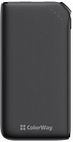 Внешний аккумулятор (Powerbank) ColorWay Soft touch Ligthning + USB QC3.0 + USB-C PD 18W 10000 mAh black (CW-PB100LPE3BK-PD) 