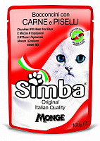 Консерва для дорослих котів SIMBA. м’ясо 100 г