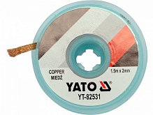Стрічка для видалення припою YATO плетена з міді в котушці в корпусі YT-82531