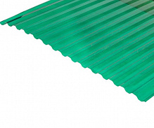 Гофрированный монолитный поликарбонат Bauglas 2000x1050мм зеленый 