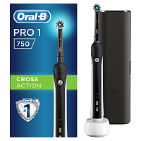 Электрическая зубная щетка Oral-B Pro 750 D16.513.1UX черная + дорожный чехол