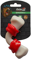 Игрушка для собак AnimAll GrizZzly 9932 изогнутая кость red/white