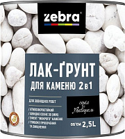 Лак-грунт для камня 2в1 серия Акварель ZEBRA глянец прозрачный 10 л