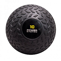 Медбол жесткий Power System SlamBall для кроссфита и фитнеса 10 кг черный d25 PS-4116_10kg 
