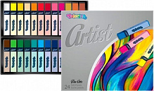Пастель сухая квадратная, premium серия Artist, в пластиковом контейнере 65245PTR 24 цветов