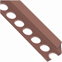 Уголок для плитки TIS внутренний ПВХ 80,13,0157 9 мм 2,5м коричневый 