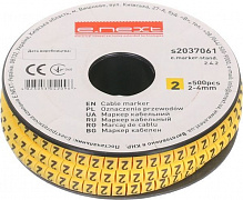 Маркер кабельный E.NEXT №2 500 шт./уп. 2-4 мм желтый 