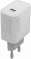 Зарядний пристрій ColorWay Power Delivery Port PPS USB Type-C (30W) white (CW-CHS038PD-WT) 
