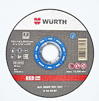 Круг отрезной по металлу WURTH Red Line 125 x1,6x22,2 мм 0669201251
