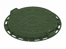 Люк каналізаційний Vodaland 800 мм пластиковий Easy D800 DN600 круглий легкий з замком зелений