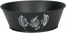 Кашпо декоративное Листья круглое черное 5 л METID